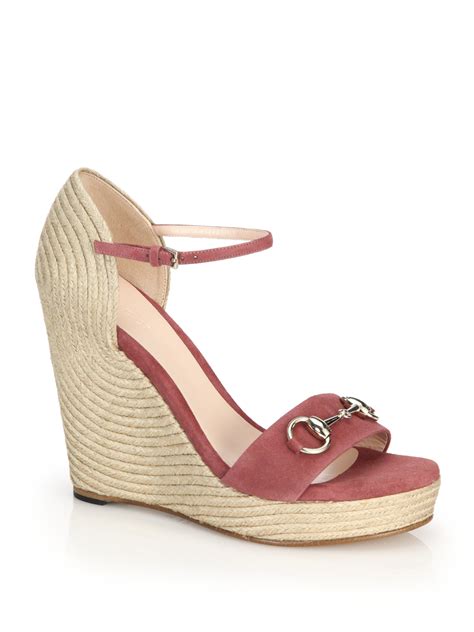 gucci carolina wedge sandal|Gucci wedge sandals flowers.